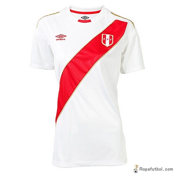 Camiseta Perú Replica Primera Mujer 2018 Blanco